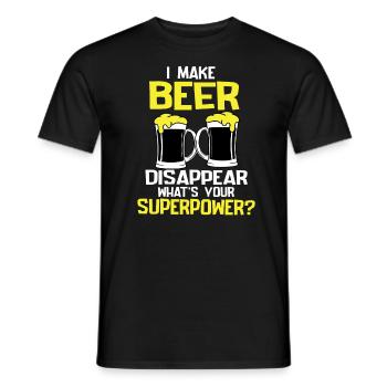 Bière Bière Bière Boire de la bière Alcohol Party - T-shirt homme - noir - Devant - AI Model Male 178 light (178cm)