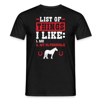 Je m’aime et mon Clydesdale - T-shirt homme - noir - Devant - AI Model Male 178 light (178cm)