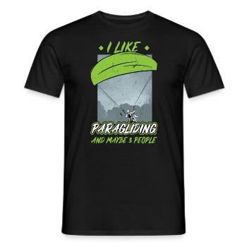 Ich Mag Paragliding Und Vielleicht 3 Leute - Männer T-Shirt - Schwarz - Vorne - AI Model Male 178 light (178cm)