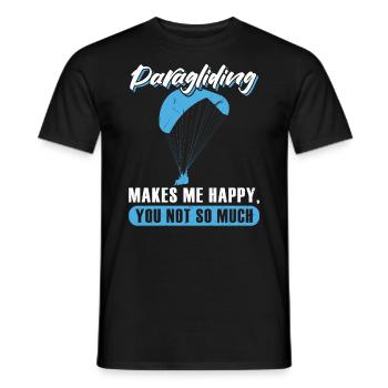 Gleitschirmfliegen Macht Mich Glücklich, Du Nicht - Männer T-Shirt - Schwarz - Vorne - AI Model Male 178 light (178cm)