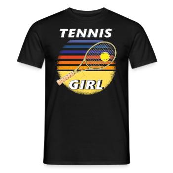 TENNIS GIRL - Men's T-Shirt - black - Front - AI Model Male 178 light (178cm)