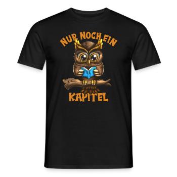 Eule liest gern Buch nur noch ein Kapitel Spruch - Männer T-Shirt - Schwarz - Vorne - AI Model Male 178 light (178cm)