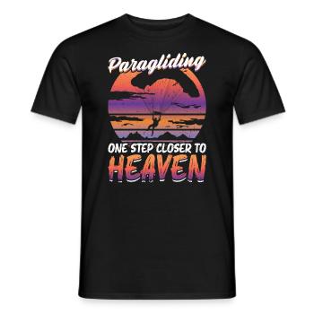 Paragliding - One step closer to the sky - Men's T-Shirt - black - Front - AI Model Male 178 light (178cm)