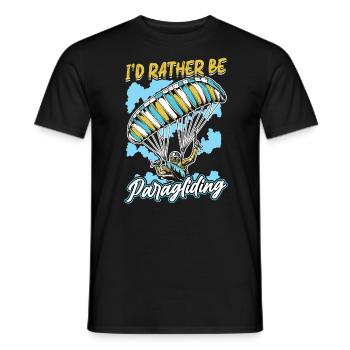 Ich Wäre Lieber Gleitschirmfliegen - Gleitschirm - Männer T-Shirt - Schwarz - Vorne - AI Model Male 178 light (178cm)