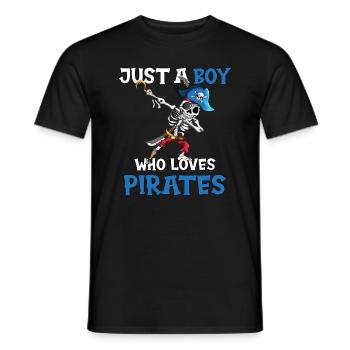 Juste un garçon qui aime Pirates Boy Birthday - T-shirt homme - noir - Devant - AI Model Male 178 light (178cm)