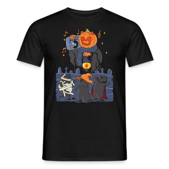 Dancing Cats Halloween - Men's T-Shirt - black - Front - AI Model Male 178 light (178cm)
