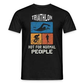 Le triathlon n’est pas pour les gens normaux - T-shirt homme - noir - Devant - AI Model Male 178 light (178cm)