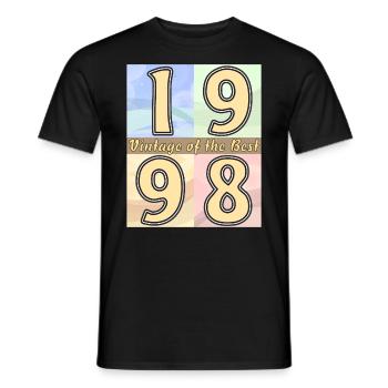 BIRTHDAY YEAR 1998 - Men's T-Shirt - black - Front - AI Model Male 178 light (178cm)