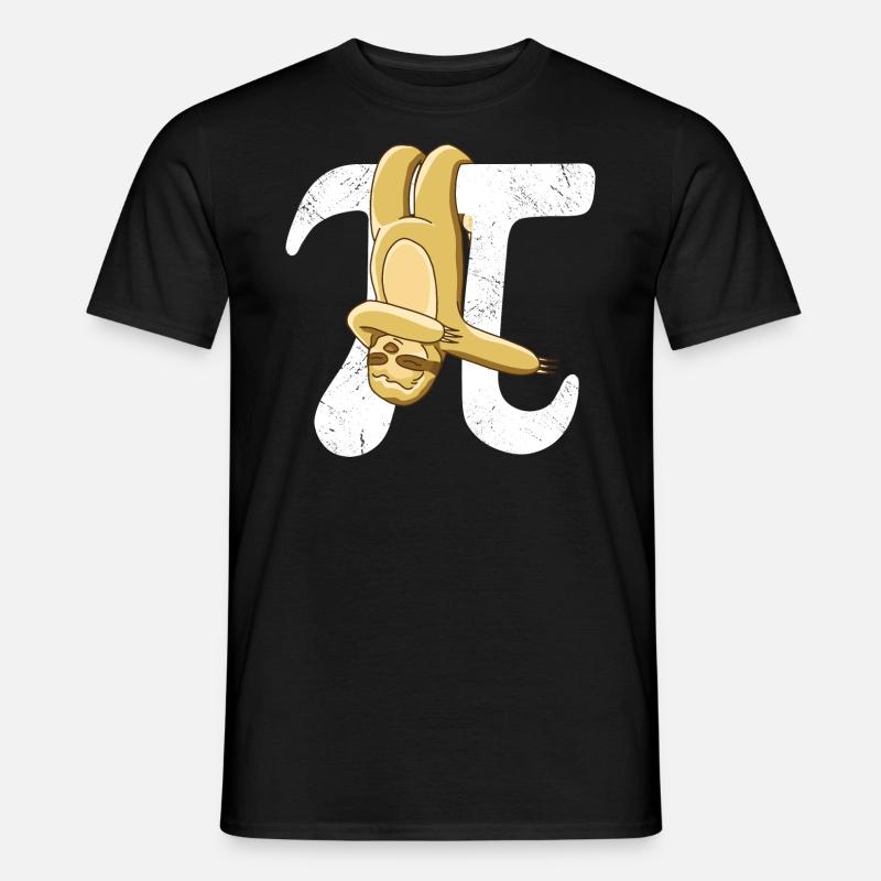 Math Sloth Pi - Männer T-Shirt - Schwarz