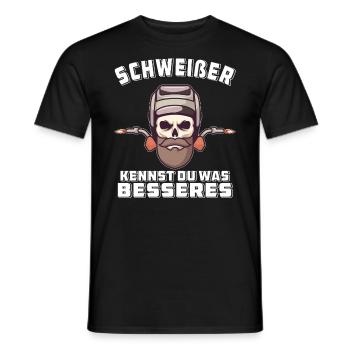 SCHWEIßER KENNST DU WAS BESSERES - Männer T-Shirt - Schwarz - Vorne - AI Model Male 178 light (178cm)