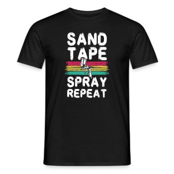 Répétition de pulvérisation de ruban de sable pour une couleur de peinture de maison - T-shirt homme - noir - Devant - AI Model Male 178 light (178cm)