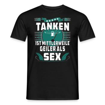 TANKEN IST MITTLERWEILE GEILER ALS SEX - Männer T-Shirt - Schwarz - Vorne - AI Model Male 178 light (178cm)