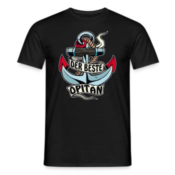 ANKER DER BESTE OPITÄN - Männer T-Shirt - Schwarz - Vorne - AI Model Male 178 light (178cm)