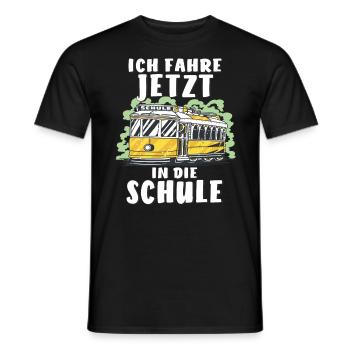 ICH FAHRE JETZT IN DIE SCHULE - Männer T-Shirt - Schwarz - Vorne - AI Model Male 178 light (178cm)