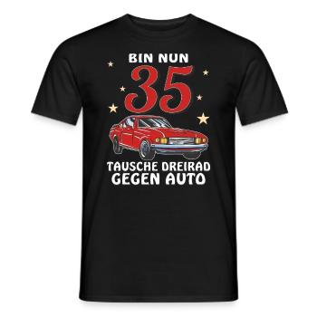 AUTO GEBURTSTAG BIN NUN 35 - Männer T-Shirt - Schwarz - Vorne - AI Model Male 178 light (178cm)