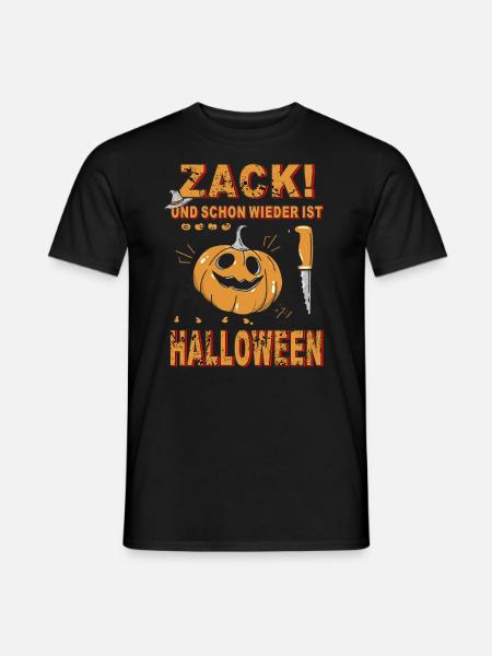 KÜRBIS ZACK HALLOWEEN - Männer T-Shirt - Schwarz