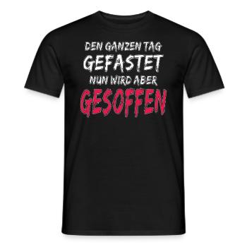 DEN GANZEN TAG GEFASTET - Männer T-Shirt - Schwarz - Vorne - AI Model Male 178 light (178cm)