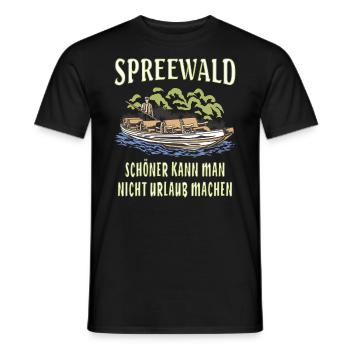 SPREEWALD URLAUB MACHEN - Männer T-Shirt - Schwarz - Vorne - AI Model Male 178 light (178cm)