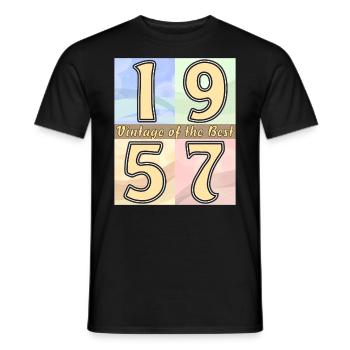 BIRTHDAY YEAR 1957 - Men's T-Shirt - black - Front - AI Model Male 178 light (178cm)