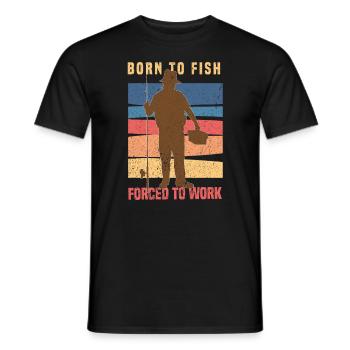 Pêcheur Pêcheur Pêche Canne à pêche Pêche Pêcheur - T-shirt homme - noir - Devant - AI Model Male 178 light (178cm)
