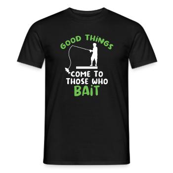 Pêcheur Pêcheur Pêche Canne à pêche Pêche Pêcheur - T-shirt homme - noir - Devant - AI Model Male 178 light (178cm)