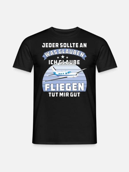 FLIEGEN TUT MIR GUT - Männer T-Shirt - Schwarz