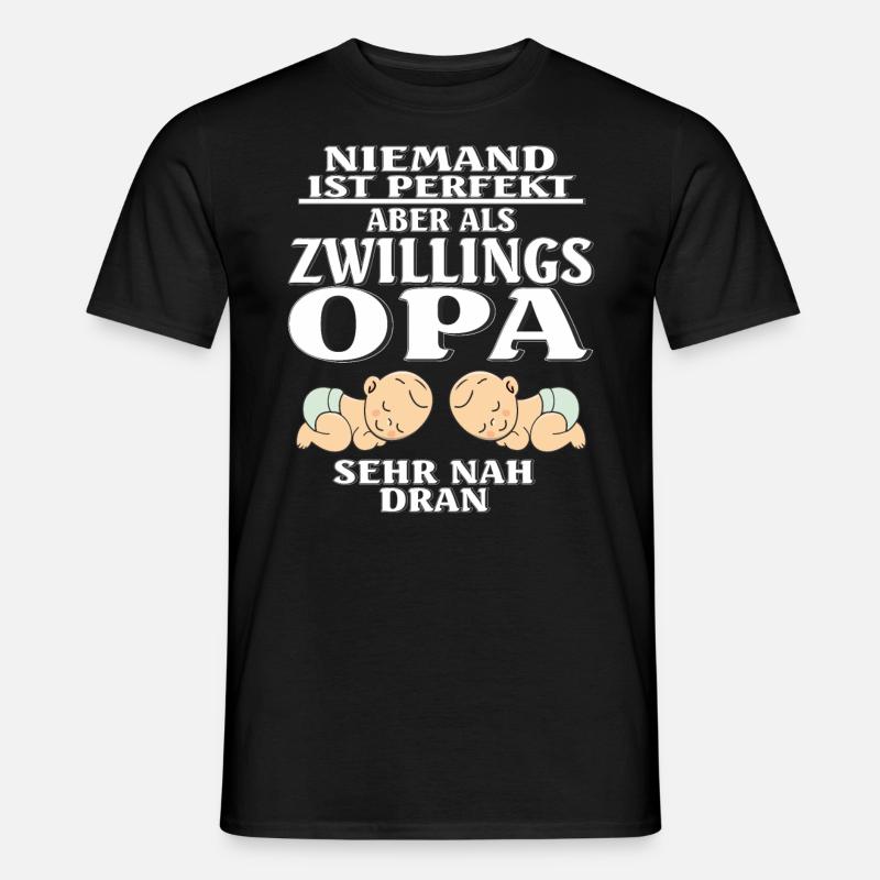 ZWILLINGS OPA - Männer T-Shirt - Schwarz