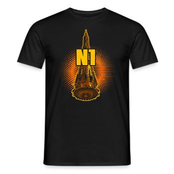 N1 Rocket Soviet Union - Men's T-Shirt - black - Front - AI Model Male 178 light (178cm)