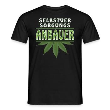 HANF SELBSTVERSORGUNGS ANBAUER - Männer T-Shirt - Schwarz - Vorne - AI Model Male 178 light (178cm)