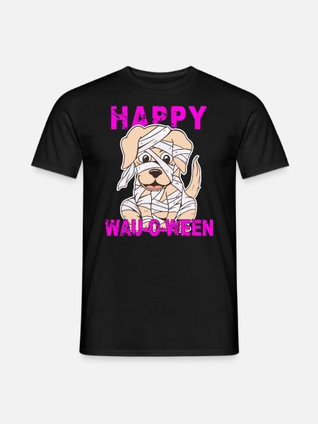 DOG HAPPY WAU-O-WEEN - Men's T-Shirt - black