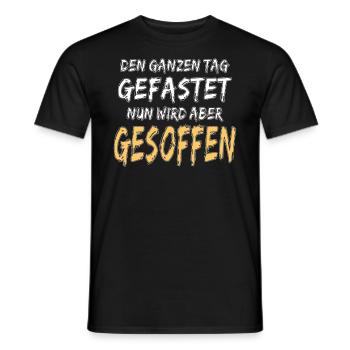 DEN GANZEN TAG GEFASTET - Männer T-Shirt - Schwarz - Vorne - AI Model Male 178 light (178cm)