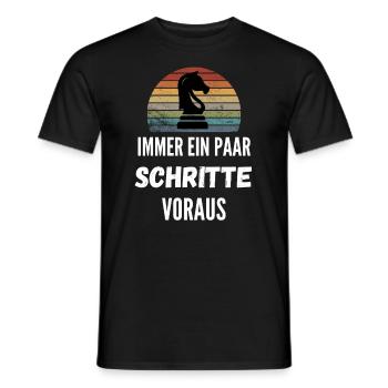 Schritte Voraus Schach Geschenk Schachspieler - Männer T-Shirt - Schwarz - Vorne - AI Model Male 178 light (178cm)