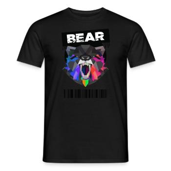 Bear - Bär - Geometric Art - Men's T-Shirt - black - Front - AI Model Male 178 light (178cm)