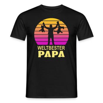 Weltbester Papa - Bester Vater der Welt - Männer T-Shirt - Schwarz - Vorne - AI Model Male 178 light (178cm)