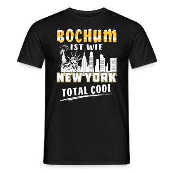 BOCHUM IST WIE NEW YORK - Männer T-Shirt - Schwarz - Vorne - AI Model Male 178 light (178cm)