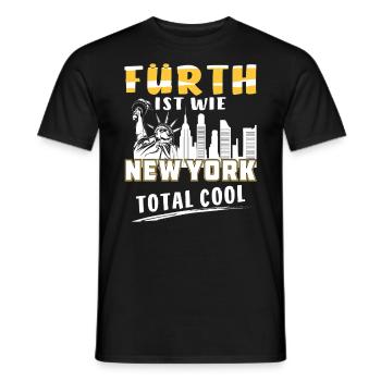 FÜRTH IST WIE NEW YORK - Männer T-Shirt - Schwarz - Vorne - AI Model Male 178 light (178cm)