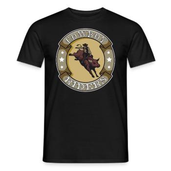 COWBOY RIDERS - Männer T-Shirt - Schwarz - Vorne - AI Model Male 178 light (178cm)