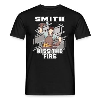 SMITH KISS THE FIRE - Men's T-Shirt - black - Front - AI Model Male 178 light (178cm)