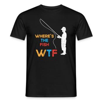Pêcheur Pêcheur Pêche Canne à pêche Pêche Pêcheur - T-shirt homme - noir - Devant - AI Model Male 178 light (178cm)