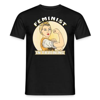 FEMINIST IN TRAINING - Men's T-Shirt - black - Front - AI Model Male 178 light (178cm)