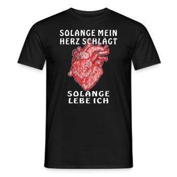 SOLANGE MEIN HERZ SCHLÄGT SOLANGE LEBE ICH - Männer T-Shirt - Schwarz - Vorne - AI Model Male 178 light (178cm)