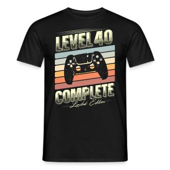 40th Birthday Level 40 Édition limitée complète - T-shirt homme - noir - Devant - AI Model Male 178 light (178cm)
