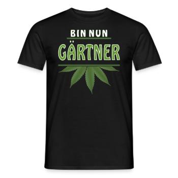 HANF BIN NUN GÄRTNER - Männer T-Shirt - Schwarz - Vorne - AI Model Male 178 light (178cm)