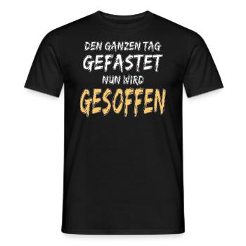 DEN GANZEN TAG GEFASTET - Männer T-Shirt - Schwarz - Vorne - AI Model Male 178 light (178cm)