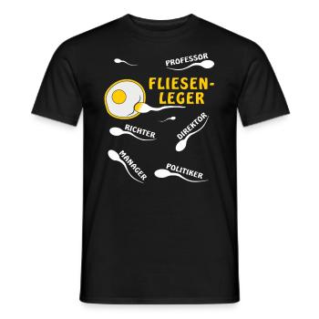 FLIESENLEGER - Männer T-Shirt - Schwarz - Vorne - AI Model Male 178 light (178cm)