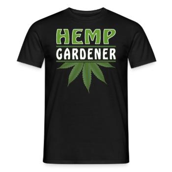 HEMP GARDENER - Männer T-Shirt - Schwarz - Vorne - AI Model Male 178 light (178cm)