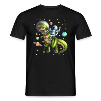 Dinosaure T-Rex Astronaute Space Dino - T-shirt homme - noir - Devant - AI Model Male 178 light (178cm)