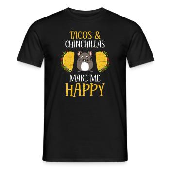 Tacos und Chinchillas machen mich glücklich mexikanisch - Männer T-Shirt - Schwarz - Vorne - AI Model Male 178 light (178cm)