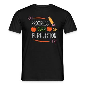 Progrès sur la perfection Étudiants universitaires - T-shirt homme - noir - Devant - AI Model Male 178 light (178cm)
