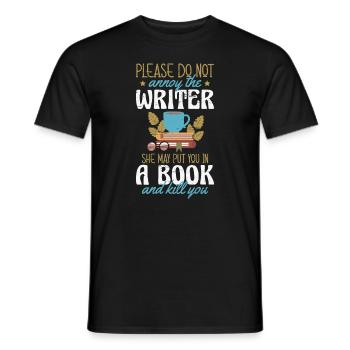 Please Do Not Annoy The Writer Novels Writer Book - Men's T-Shirt - black - Front - AI Model Male 178 light (178cm)